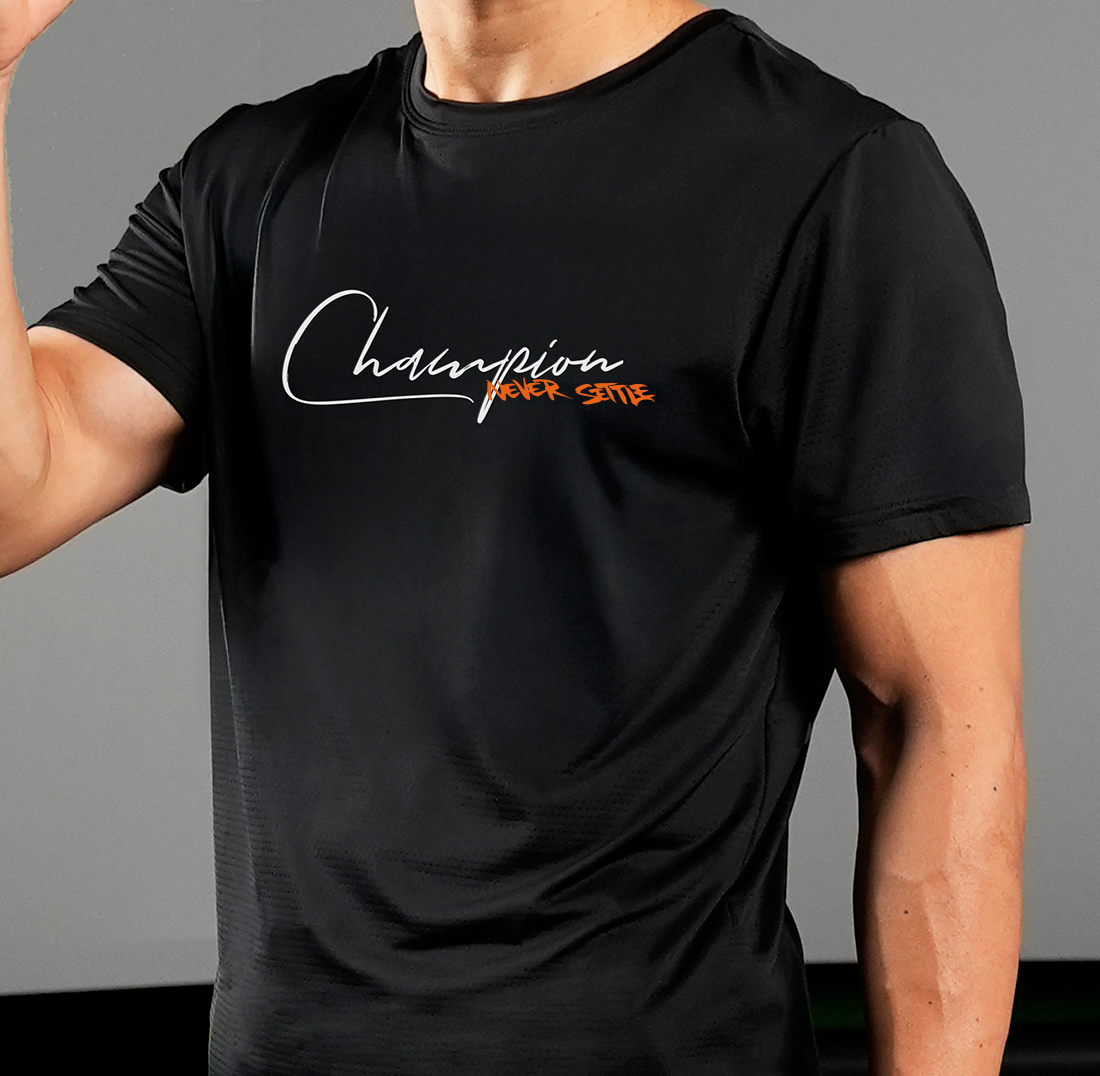 "Champion Never Settle" Training Dry-Fit T-Shirt
